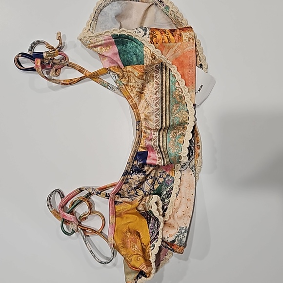 Zimmermann Kids Girls Anneke Crochet Frill Printed Ruffle Bikini Top - Picture 3 of 12